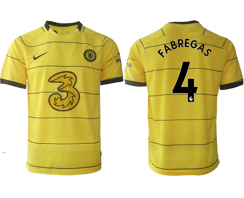 Men 2021-2022 Club Chelsea away aaa version yellow #4 Soccer Jersey